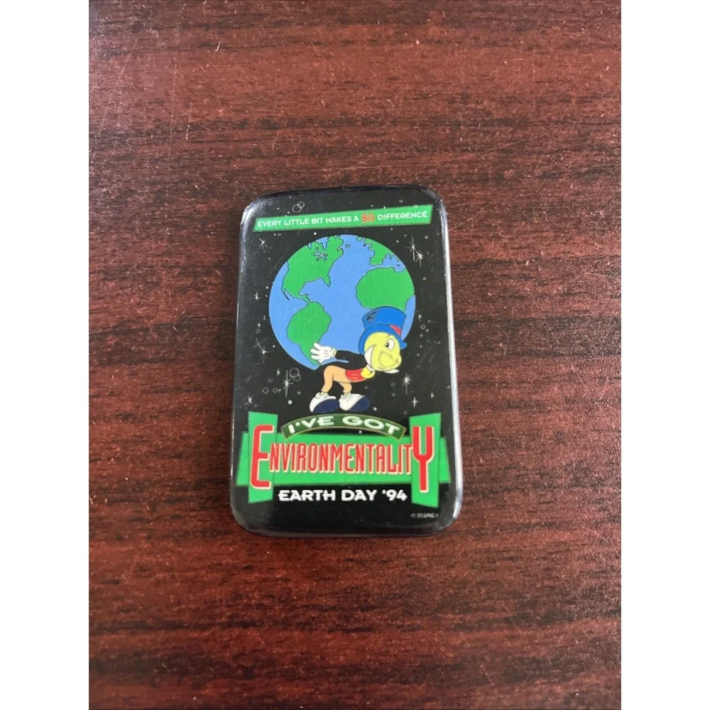 Disney Jiminy Cricket Earth Day 1994 Button Pin‎